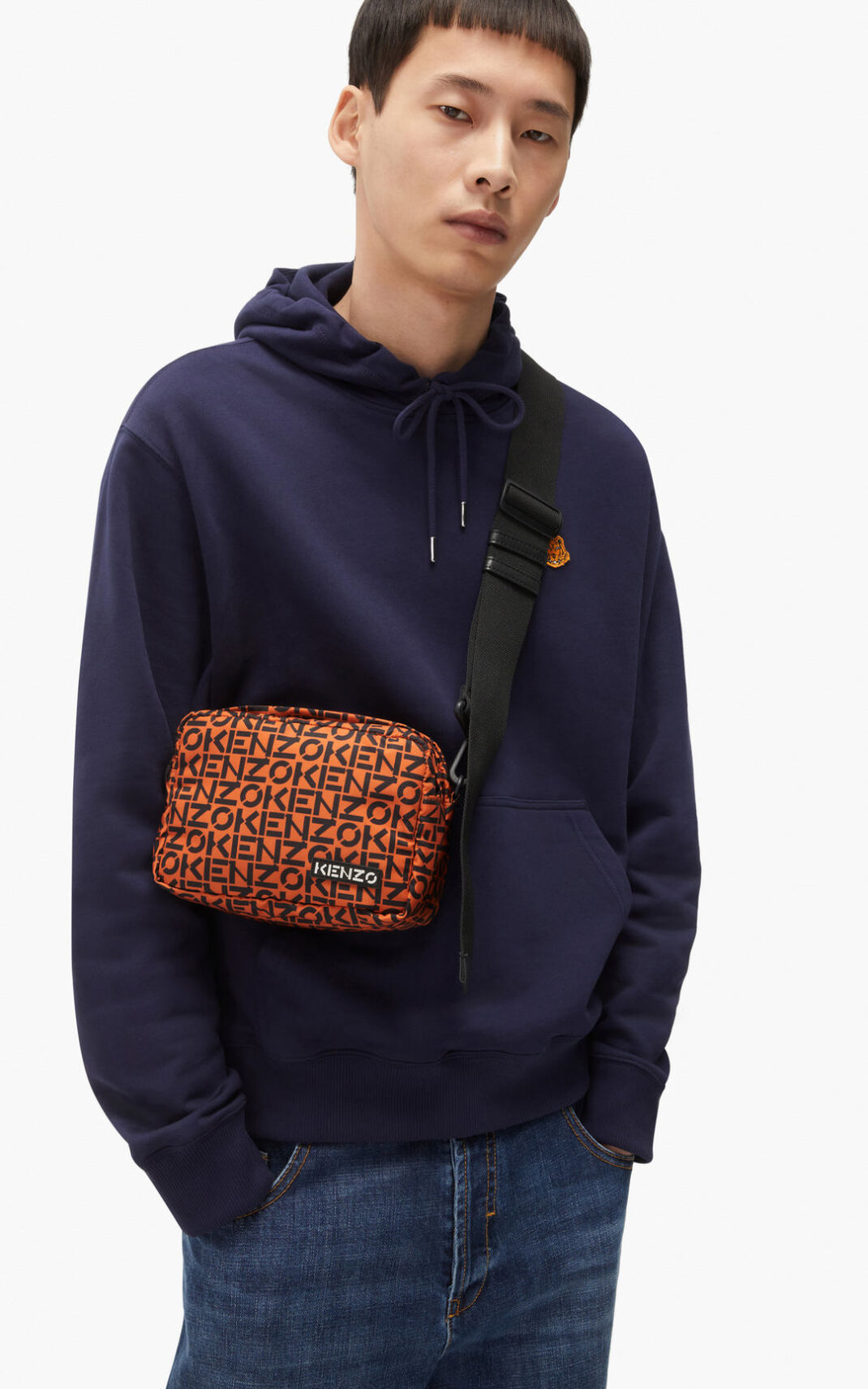 Sac Bandoulière Kenzo Repeat Homme Orange Foncé | PZDX-59234